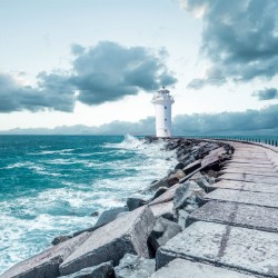 Wallpapers mural beautiful view of a white lighthouse