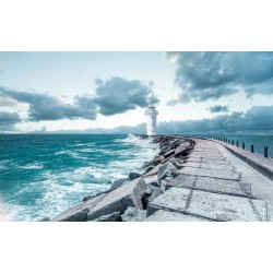 Wallpapers mural beautiful view of a white lighthouse Wallpapers mural beautiful view of a white lighthouse