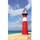 Wallpapers mural lighthouse on the coast in red Wallpapers mural lighthouse on the coast in red