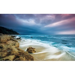 Photo mural Rocky beach beautiful sunset in 2 colors