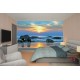 Wallpapers mural beautiful sea shore on sunset with blue shades