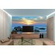 Wallpapers mural beautiful sea shore on sunset with blue shades