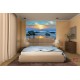 Wallpapers mural beautiful sea shore on sunset with blue shades