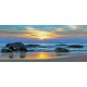 Wallpapers mural beautiful sea shore on sunset with blue shades