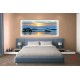 Wallpapers mural beautiful sea shore on sunset with blue shades