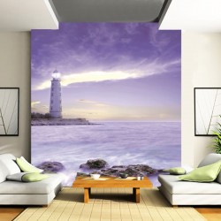 Wallpapers mural beautiful lighthouse in purple