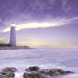 Wallpapers mural beautiful lighthouse in purple