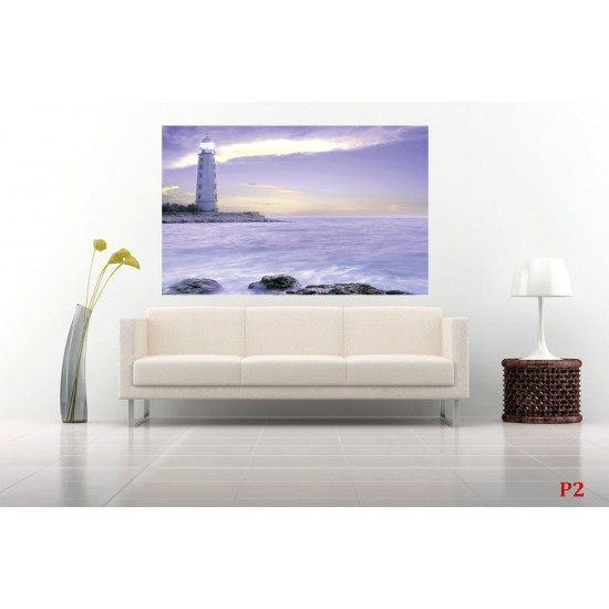 Wallpapers mural beautiful lighthouse in purple Wallpapers mural beautiful lighthouse in purple