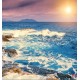 Wallpapers mural seashore with waves in sunset Wallpapers mural seashore with waves in sunset