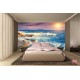 Wallpapers mural seashore with waves in sunset Wallpapers mural seashore with waves in sunset