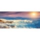 Wallpapers mural seashore with waves in sunset Wallpapers mural seashore with waves in sunset