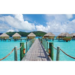 Wallpapers mural beautiful sea view with villas and bridge Wallpapers mural beautiful sea view with villas and bridge