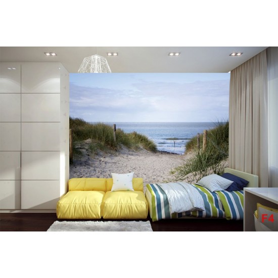 Wallpapers mural seascape with dunes and path Wallpapers mural seascape with dunes and path