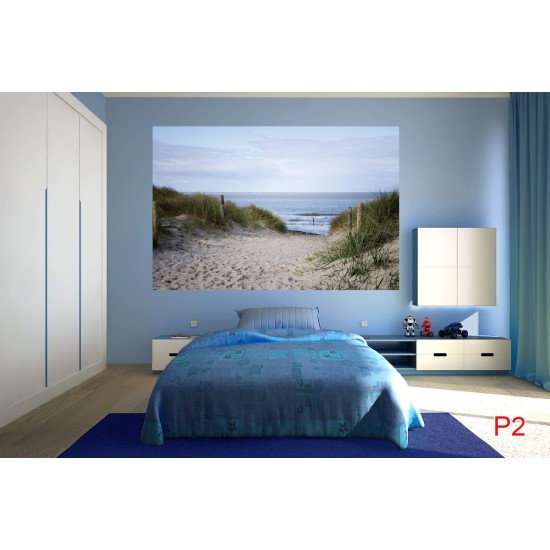 Wallpapers mural seascape with dunes and path Wallpapers mural seascape with dunes and path