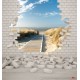 Wallpapers brick wall with view of sea path 