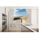 Wallpapers brick wall with view of sea path 