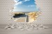 Wallpapers brick wall with view of sea path 