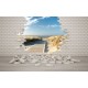 Wallpapers brick wall with view of sea path 