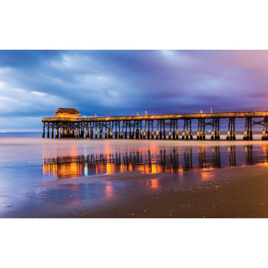 Wallpapers mural shining sea bridge night view Wallpapers mural shining sea bridge night view