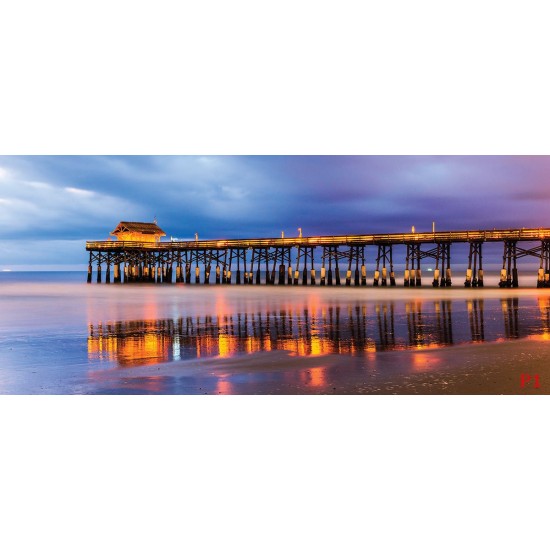 Wallpapers mural shining sea bridge night view Wallpapers mural shining sea bridge night view