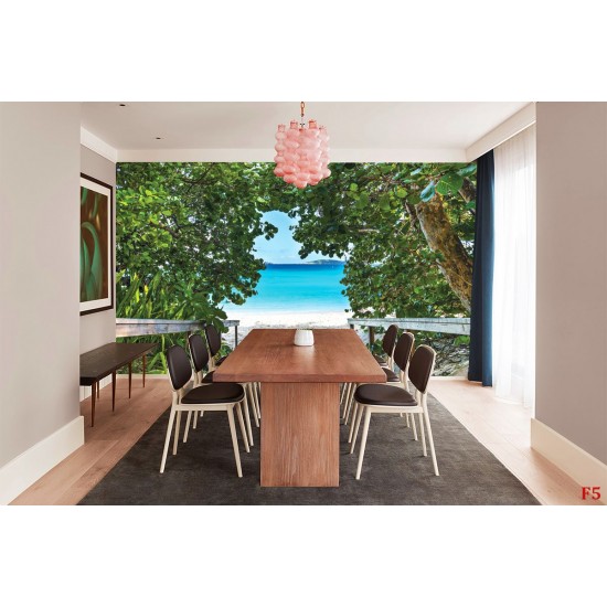 Wallpapers mural a path on seashore with trees Wallpapers mural a path on seashore with trees