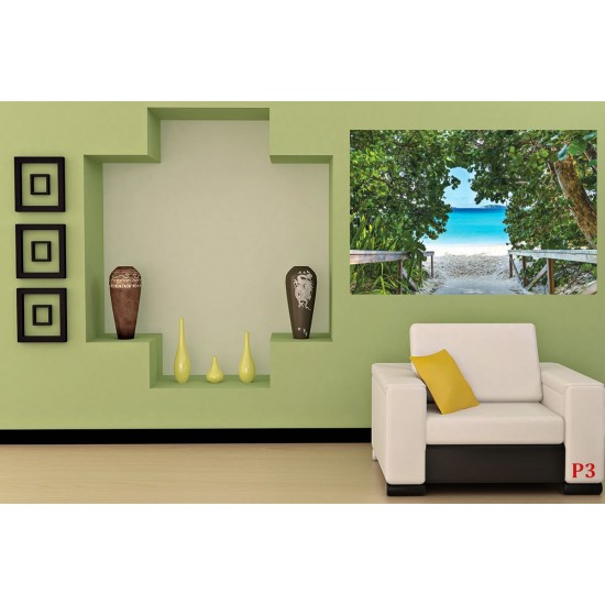 Wallpapers mural a path on seashore with trees Wallpapers mural a path on seashore with trees
