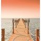 Wallpapers mural bridge in orange gamut