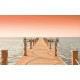 Wallpapers mural bridge in orange gamut