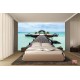Wallpapers mural sea romance, palms with a bridge Wallpapers mural sea romance, palms with a bridge