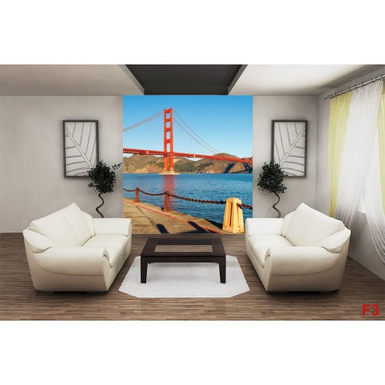 Wallpapers mural daily view of the bridge in San Francisco 2 Wallpapers mural daily view of the bridge in San Francisco 2