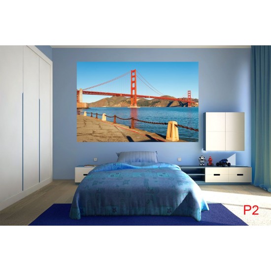 Wallpapers mural daily view of the bridge in San Francisco 2 Wallpapers mural daily view of the bridge in San Francisco 2