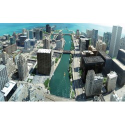 Wallpapers mural panoramic daily view of Chicago