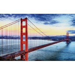 Wallpapers mural daily view of the Golden Gate Bridge colored