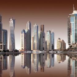 Wallpapers mural specular view of Dubai 2 colors