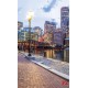 Wallpapers mural colorful view of Boston port