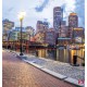 Wallpapers mural colorful view of Boston port