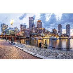 Wallpapers mural colorful view of Boston port
