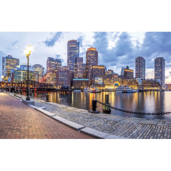 Wallpapers mural colorful view of Boston port