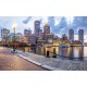 Wallpapers mural colorful view of Boston port