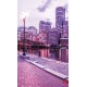 Wallpapers mural colorful view of Boston port 2 colors