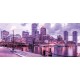 Wallpapers mural colorful view of Boston port 2 colors