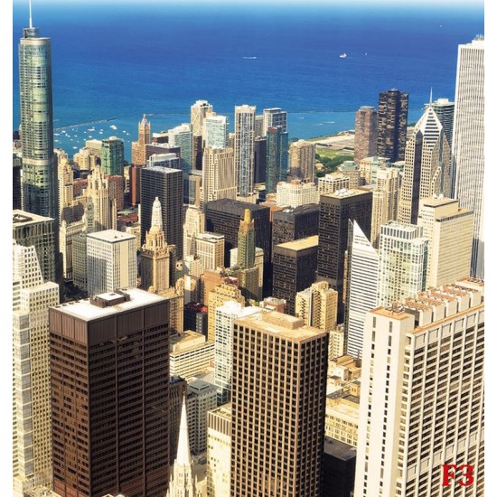 Wallpapers mural City View panorama Chicago skyscrapers