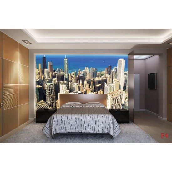 Wallpapers mural City View panorama Chicago skyscrapers