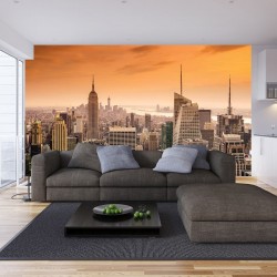 Wallpapers mural view new york skyscrapers in orange range 2