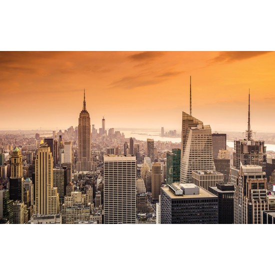 Wallpapers mural view new york skyscrapers in orange range 2 Wallpapers mural view new york skyscrapers in orange range 2