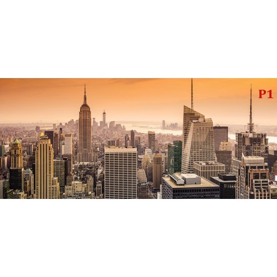Wallpapers mural view new york skyscrapers in orange range 2 Wallpapers mural view new york skyscrapers in orange range 2