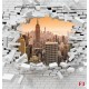 Wallpapers mural broken brick wall view New York orange