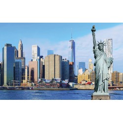 Wallpapers panorama of Manhattan with the Statue of Liberty