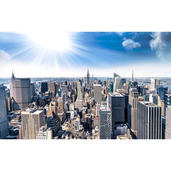 Photo mural panoramic day view of the Manhattan New York sun Photo mural panoramic day view of the Manhattan New York sun