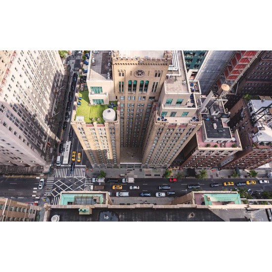 Photo mural cosmopolitan view of New York Street view from above Photo mural cosmopolitan view of New York Street view from above